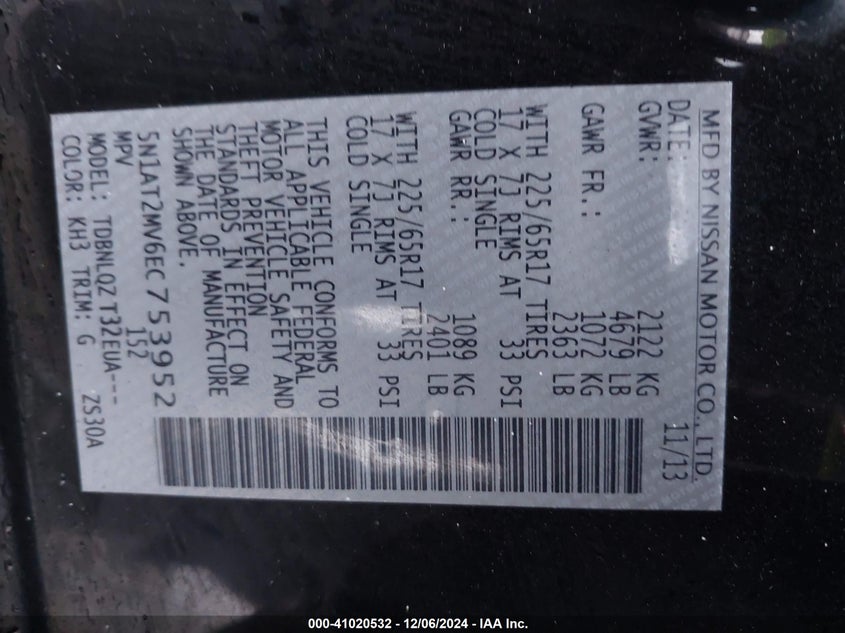 2014 NISSAN ROGUE SV - 5N1AT2MV6EC753952