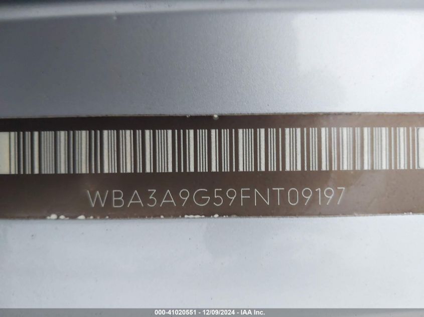 VIN WBA3A9G59FNT09197 2015 BMW 335I no.9