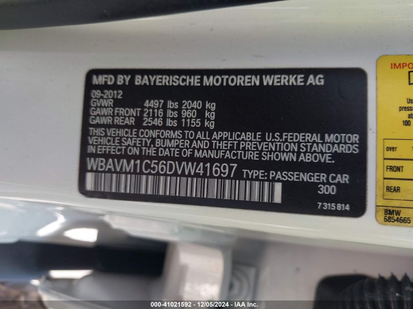 VIN WBAVM1C56DVW41697 2013 BMW X1, Sdrive28I no.9