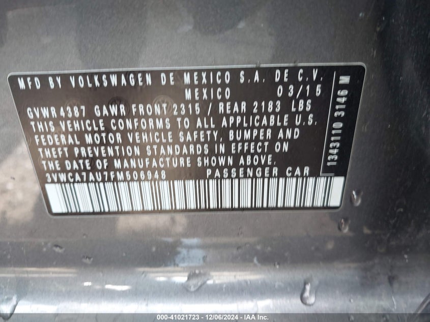 2015 VOLKSWAGEN GOLF SPORTWAGEN TDI SEL 4-DOOR - 3VWCA7AU7FM506948