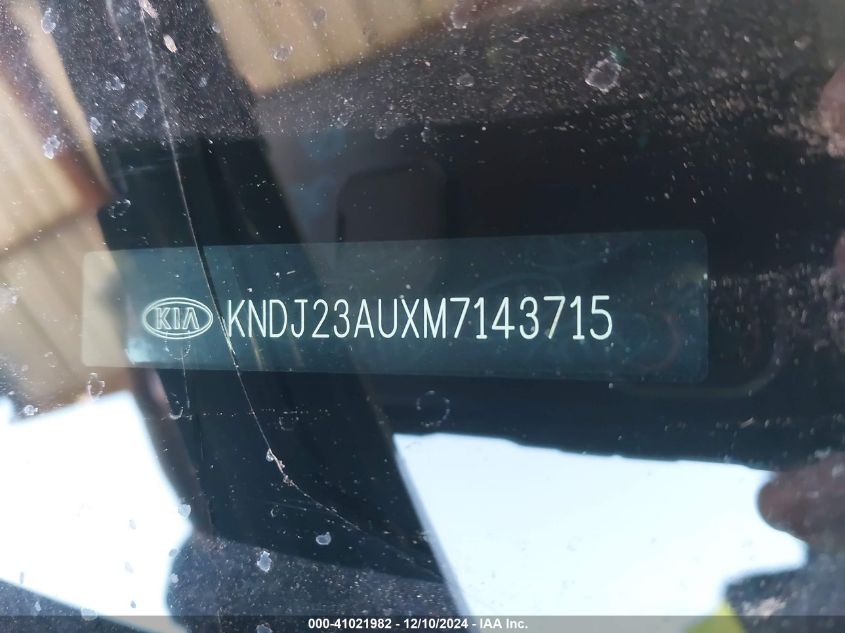 2021 Kia Soul Lx VIN: KNDJ23AUXM7143715 Lot: 41021982