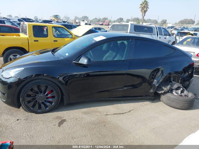 2023 Tesla Model Y Performance Dual Motor All-Wheel Drive VIN: 7SAYGDEF9PF762230 Lot: 41022611