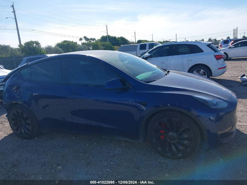 VIN 7SAYGDEF6NF438259 2022 Tesla Model Y, Performan... no.14