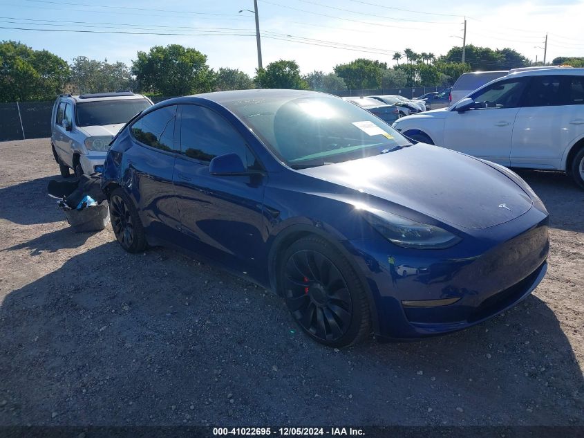 VIN 7SAYGDEF6NF438259 2022 Tesla Model Y, Performan... no.1