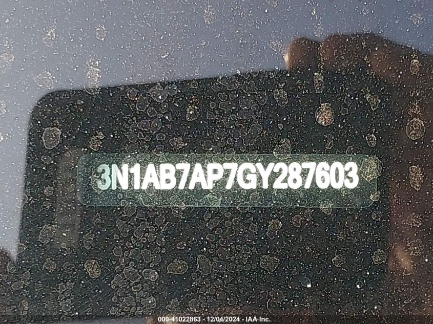 2016 Nissan Sentra Sr VIN: 3N1AB7AP7GY287603 Lot: 41022863