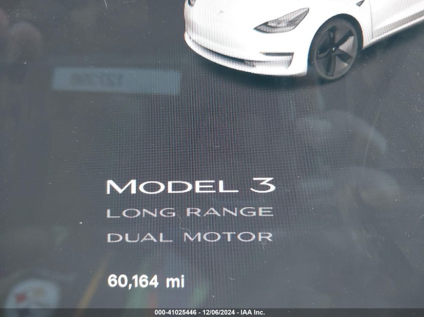 2022 Tesla Model 3 Long Range Dual Motor All-Wheel Drive VIN: 5YJ3E1EB6NF206639 Lot: 41025446