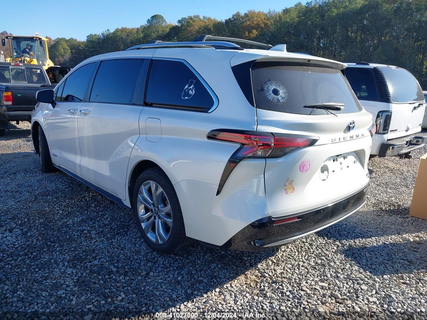 Vin: 5tderkecxms022195, lot: 41516926, toyota sienna platinum 20213