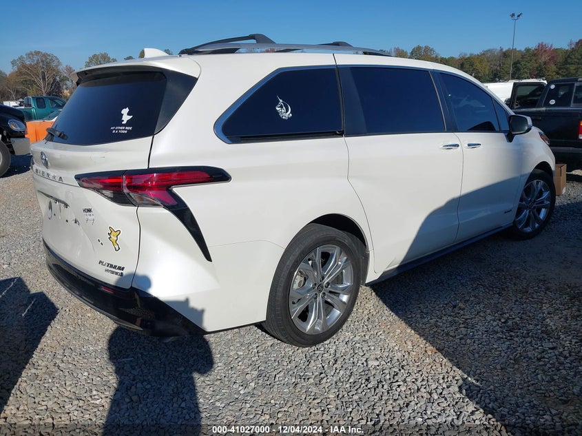 Vin: 5tderkecxms022195, lot: 41516926, toyota sienna platinum 20214