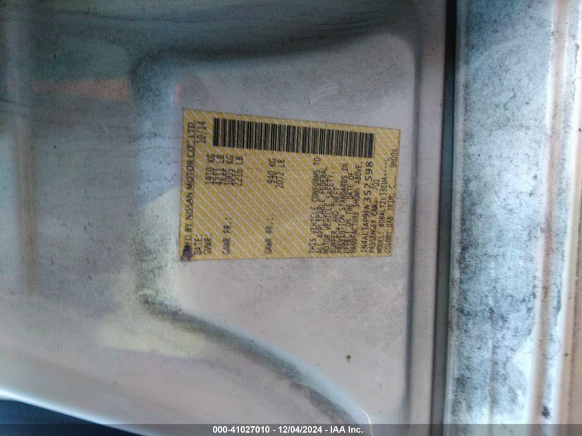 2015 Nissan Altima 2.5 Sl VIN: 1N4AL3AP9FN352598 Lot: 41027010