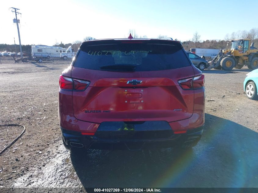 2022 Chevrolet Blazer Awd Rs VIN: 3GNKBKRS9NS142423 Lot: 41027269