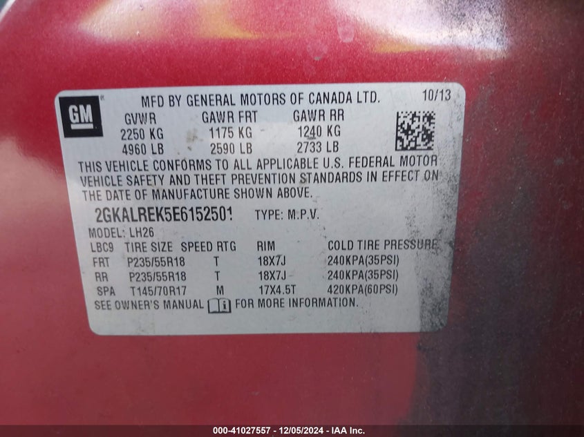 2014 GMC TERRAIN SLE-2 - 2GKALREK5E6152501