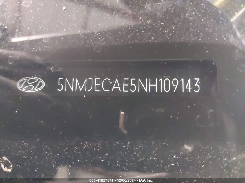 VIN 5NMJECAE5NH109143 2022 HYUNDAI TUCSON no.9