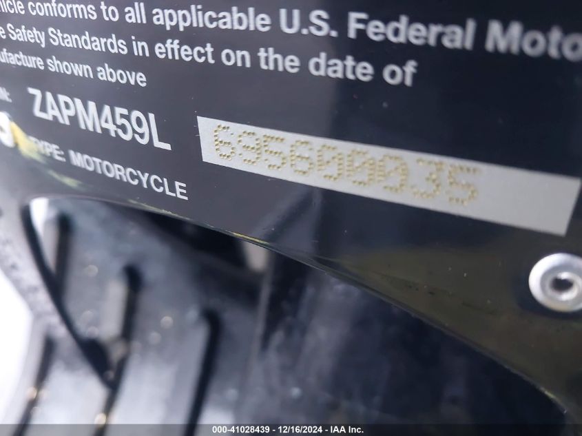2009 Vespa Gts 250 VIN: ZAPM459L695600035 Lot: 41028439