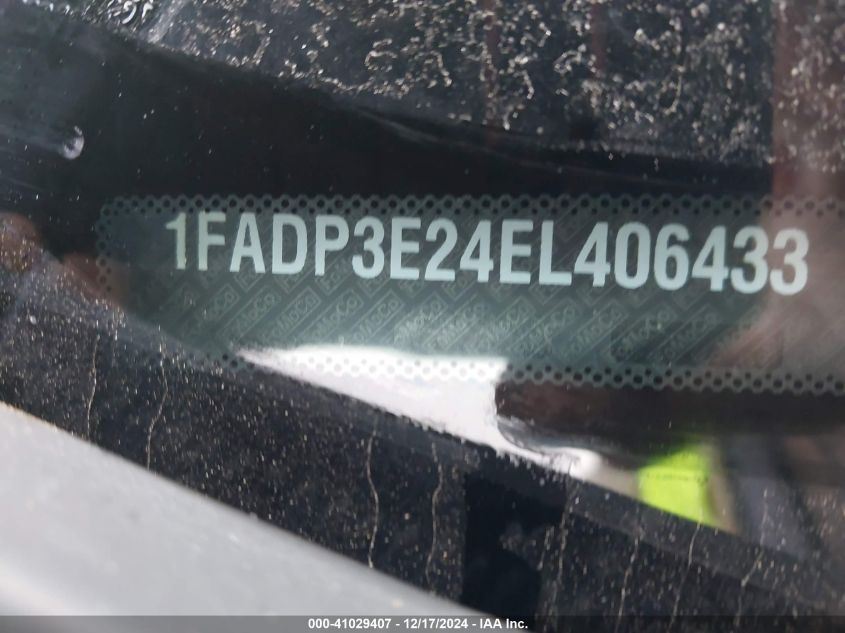 VIN 1FADP3E24EL406433 2014 Ford Focus, S no.9