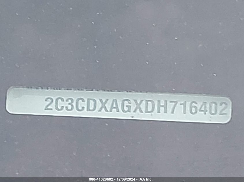 VIN 2C3CDXAGXDH716402 2013 Dodge Charger, Police no.9