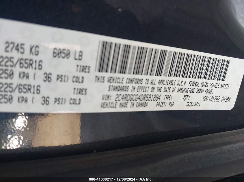 VIN 2C4RDGCG4DR591894 2013 Dodge Grand Caravan, Sxt no.9