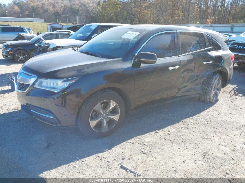 VIN 5FRYD4H22GB029451 2016 Acura MDX, Acurawatch Pl... no.2