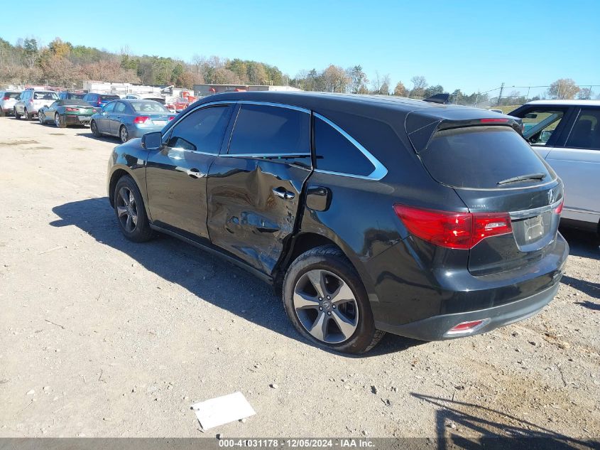 VIN 5FRYD4H22GB029451 2016 Acura MDX, Acurawatch Pl... no.3