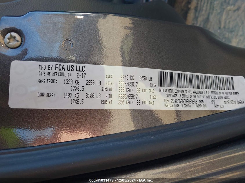 2017 DODGE GRAND CARAVAN GT - 2C4RDGEG5HR699959