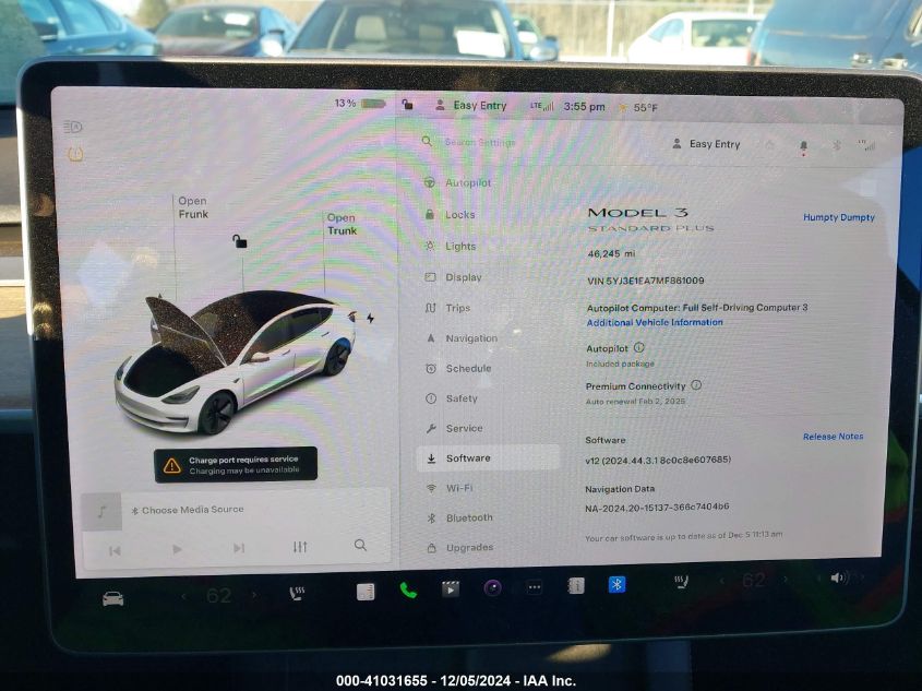 2021 Tesla Model 3 Standard Range Plus Rear-Wheel Drive VIN: 5YJ3E1EA7MF861009 Lot: 41031655