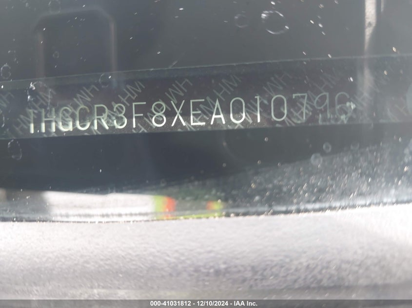 2014 HONDA ACCORD VIN: 1HGCR3F8XEA010796