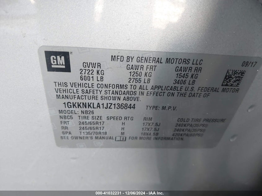 2018 GMC ACADIA SLE - 1GKKNKLA1JZ136844