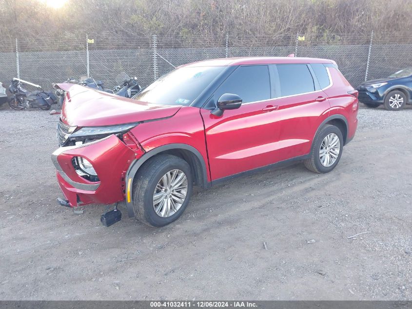 2022 Mitsubishi Outlander Es 2.5 VIN: JA4J4TA88NZ049832 Lot: 41032411