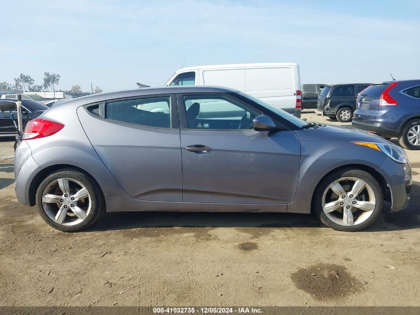 2013 Hyundai Veloster Base W/Black VIN: KMHTC6AD0DU101249 Lot: 41032735