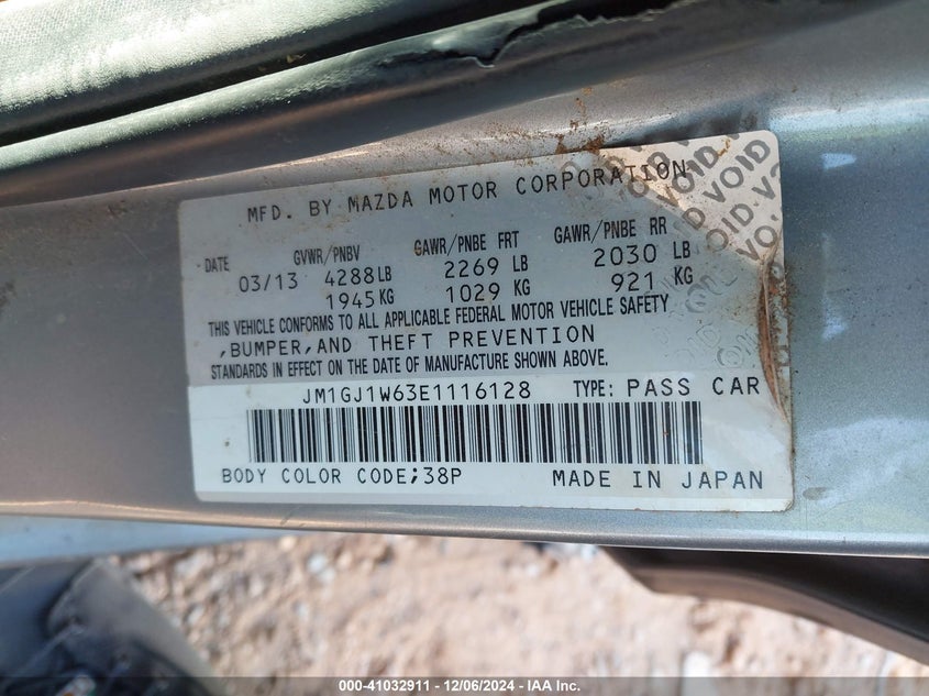 2014 MAZDA MAZDA6 I GRAND TOURING - JM1GJ1W63E1116128