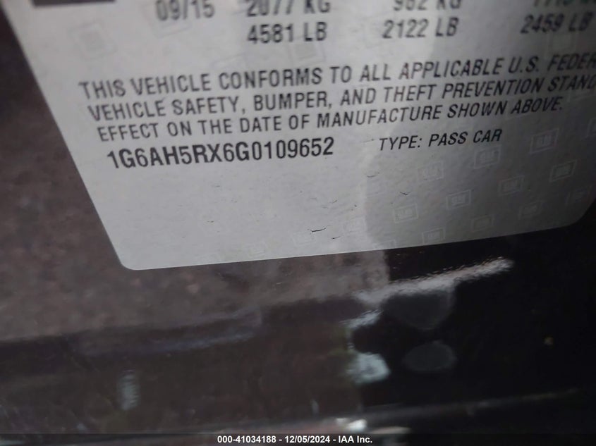 2016 CADILLAC ATS LUXURY COLLECTION - 1G6AH5RX6G0109652