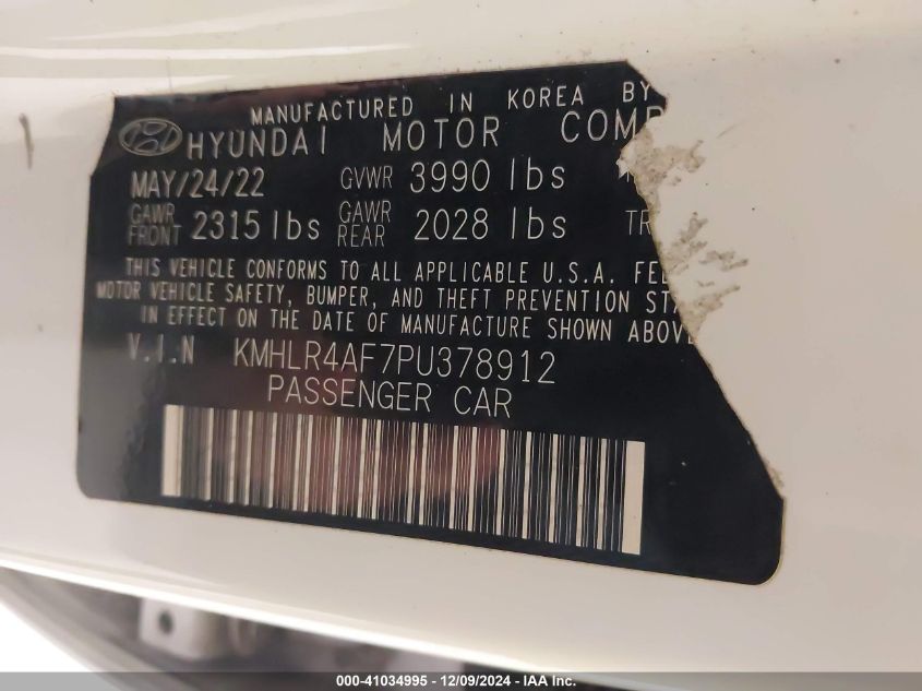 VIN KMHLR4AF7PU378912 2023 HYUNDAI ELANTRA no.9