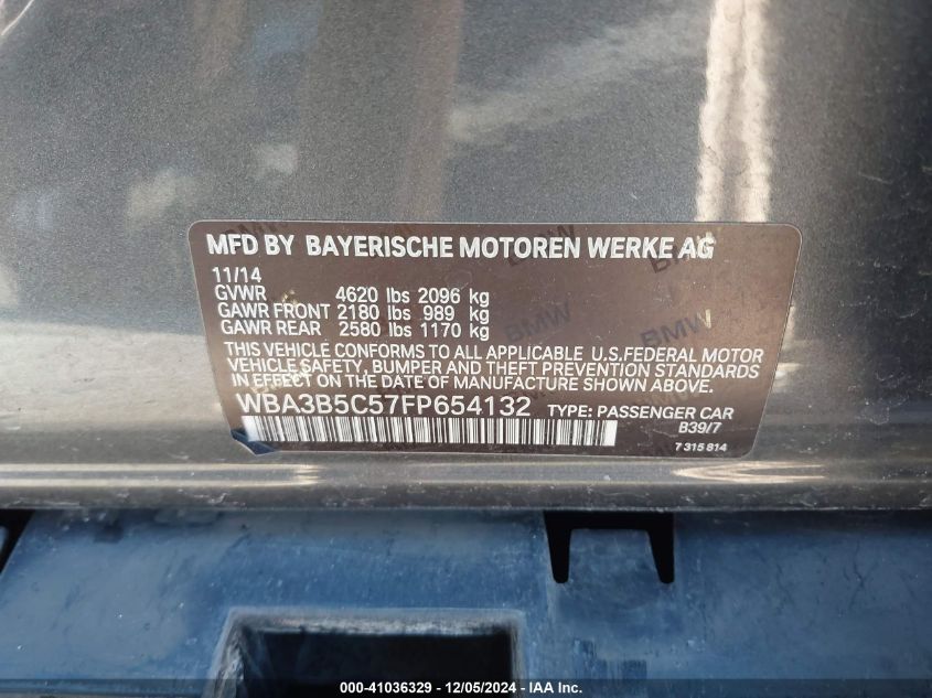 VIN WBA3B5C57FP654132 2015 BMW 3 Series, 328I Xdrive no.9