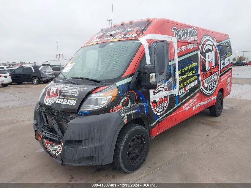 Vin: 3c6urvjgxje144655, lot: 41527407, ram promaster 3500 cargo van high roof 159 wb ext 20182
