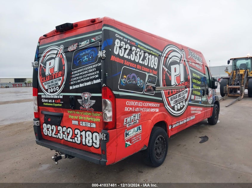 Vin: 3c6urvjgxje144655, lot: 41527407, ram promaster 3500 cargo van high roof 159 wb ext 20184
