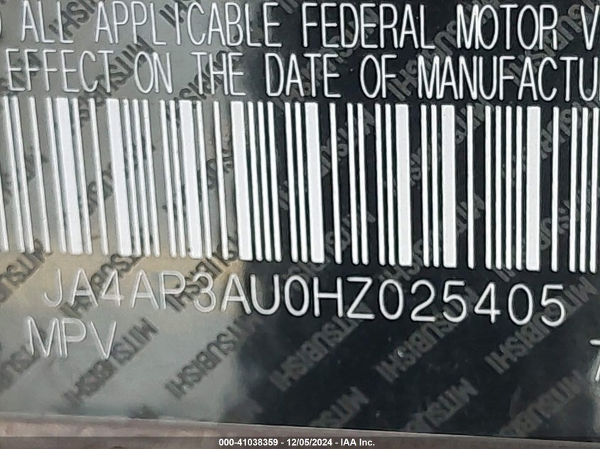 2017 MITSUBISHI OUTLANDER SPORT 2.0 ES - JA4AP3AU0HZ025405