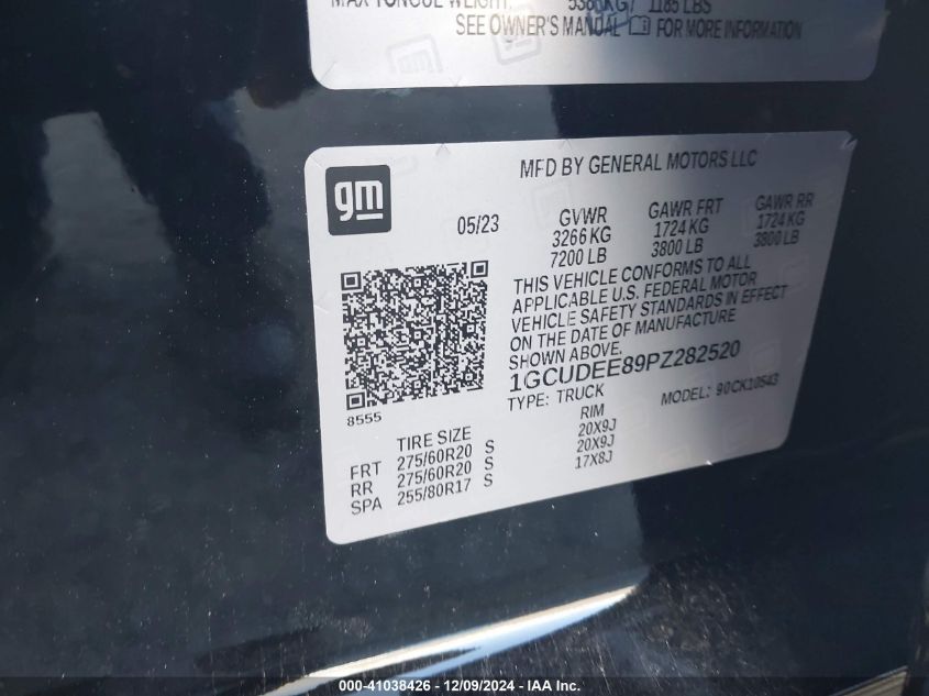 2023 Chevrolet Silverado 1500 - 1GCUDEE89PZ282520