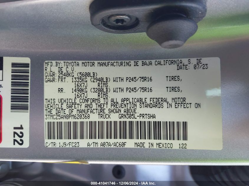 2023 TOYOTA TACOMA SR5 V6 - 3TMCZ5AN8PM620368