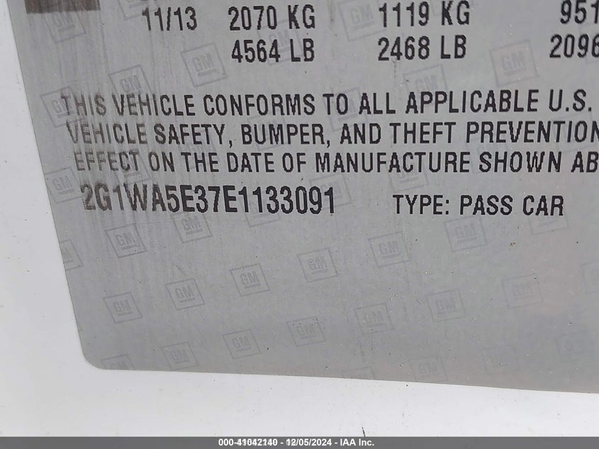 2014 CHEVROLET IMPALA LIMITED LS - 2G1WA5E37E1133091