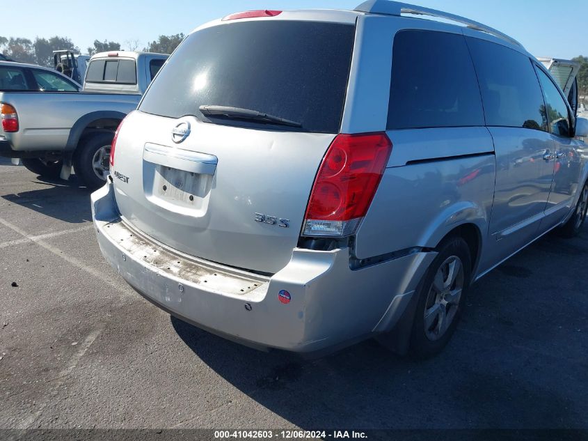 2007 Nissan Quest 3.5 S VIN: 5N1BV28U67N130662 Lot: 41042603