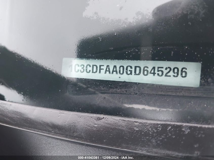 2016 Dodge Dart VIN: 1C3CDFA40GD64596 Lot: 41043361