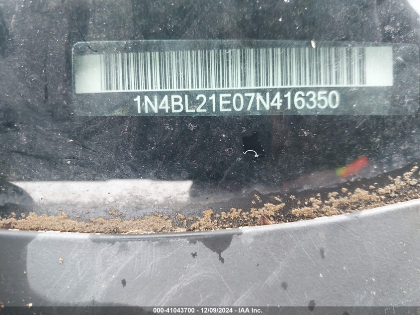 2007 NISSAN ALTIMA VIN: 1N4BL21E07N416350
