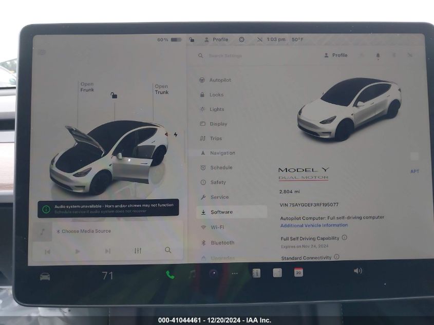 2024 Tesla Model Y Performance Dual Motor All-Wheel Drive VIN: 7SAYGDEF3RF195077 Lot: 41044461