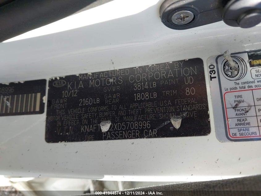 2013 KIA FORTE LX - KNAFT4A2XD5708996