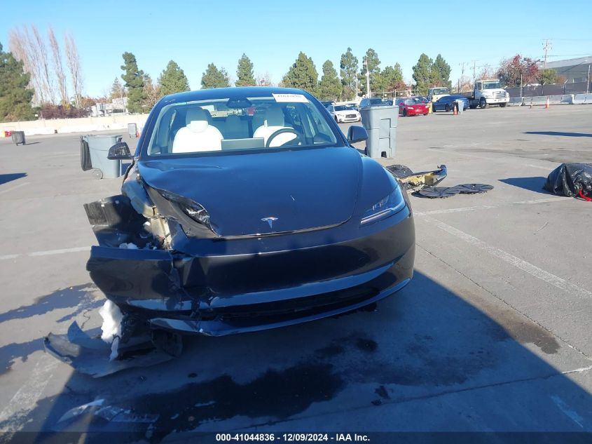 2024 Tesla Model 3 Long Range Dual Motor All-Wheel Drive VIN: 5YJ3E1EB3RF760453 Lot: 41044836