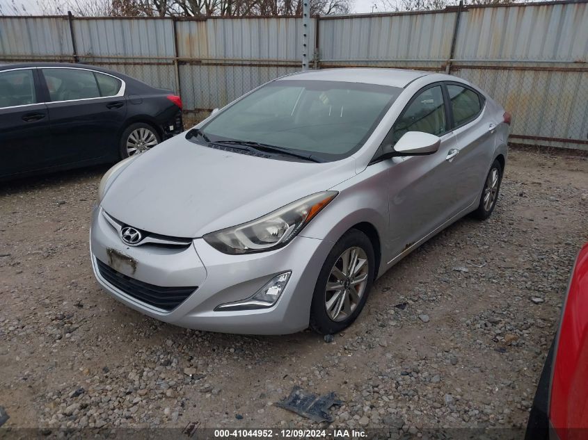 VIN KMHDH4AE1EU104780 2014 Hyundai Elantra, SE no.2