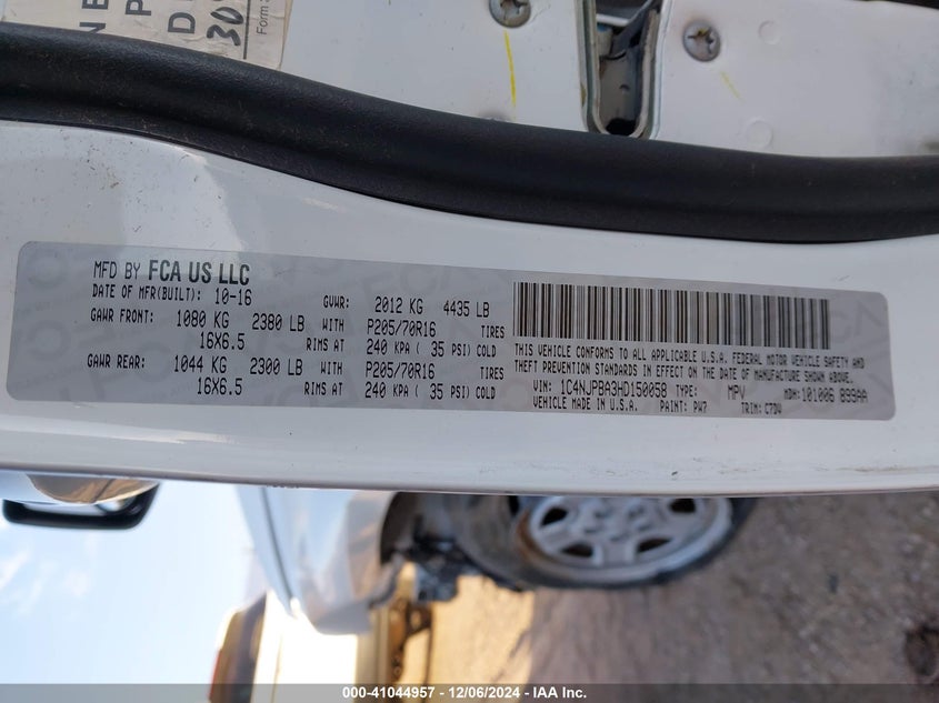 2017 JEEP PATRIOT SPORT - 1C4NJPBA3HD150058