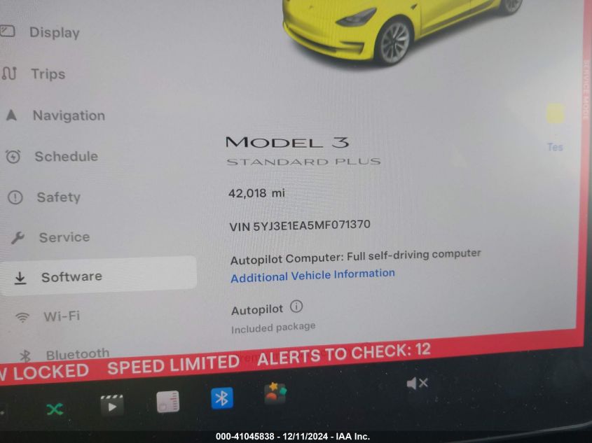 2021 Tesla Model 3 Standard Range Plus Rear-Wheel Drive VIN: 5YJ3E1EA5MF071370 Lot: 41045838