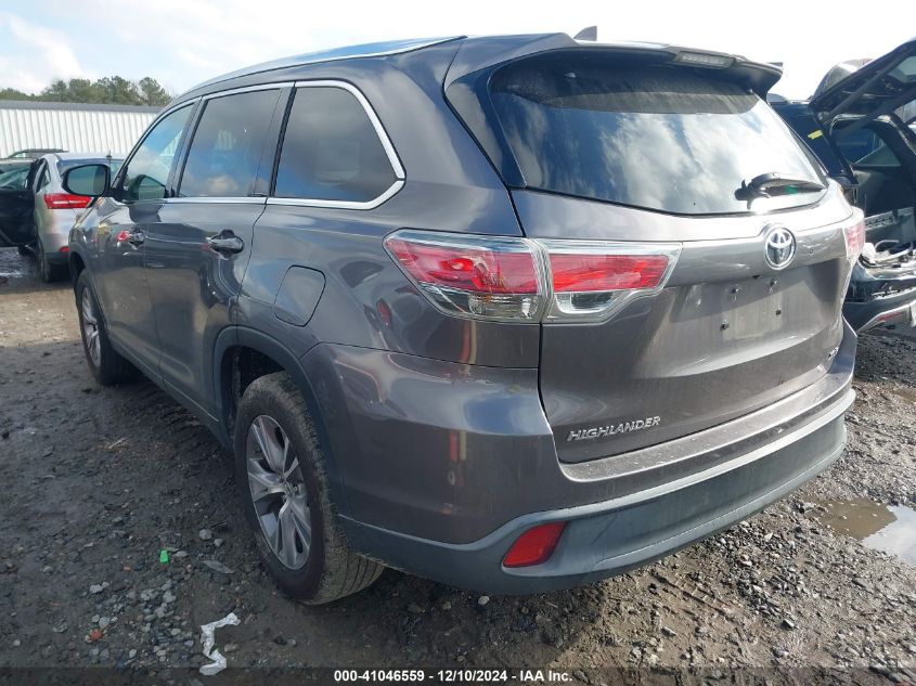 VIN 5TDKKRFH7FS065583 2015 Toyota Highlander, Xle V6 no.3