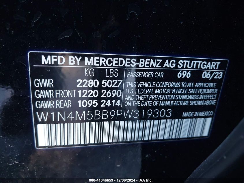 VIN W1N4M5BB9PW319303 2023 Mercedes-Benz Amg Glb 35... no.9