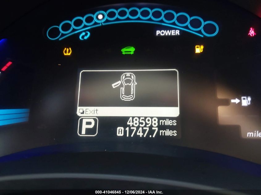 2012 Nissan Leaf Sl VIN: JN1AZ0CP0CT016269 Lot: 41046845